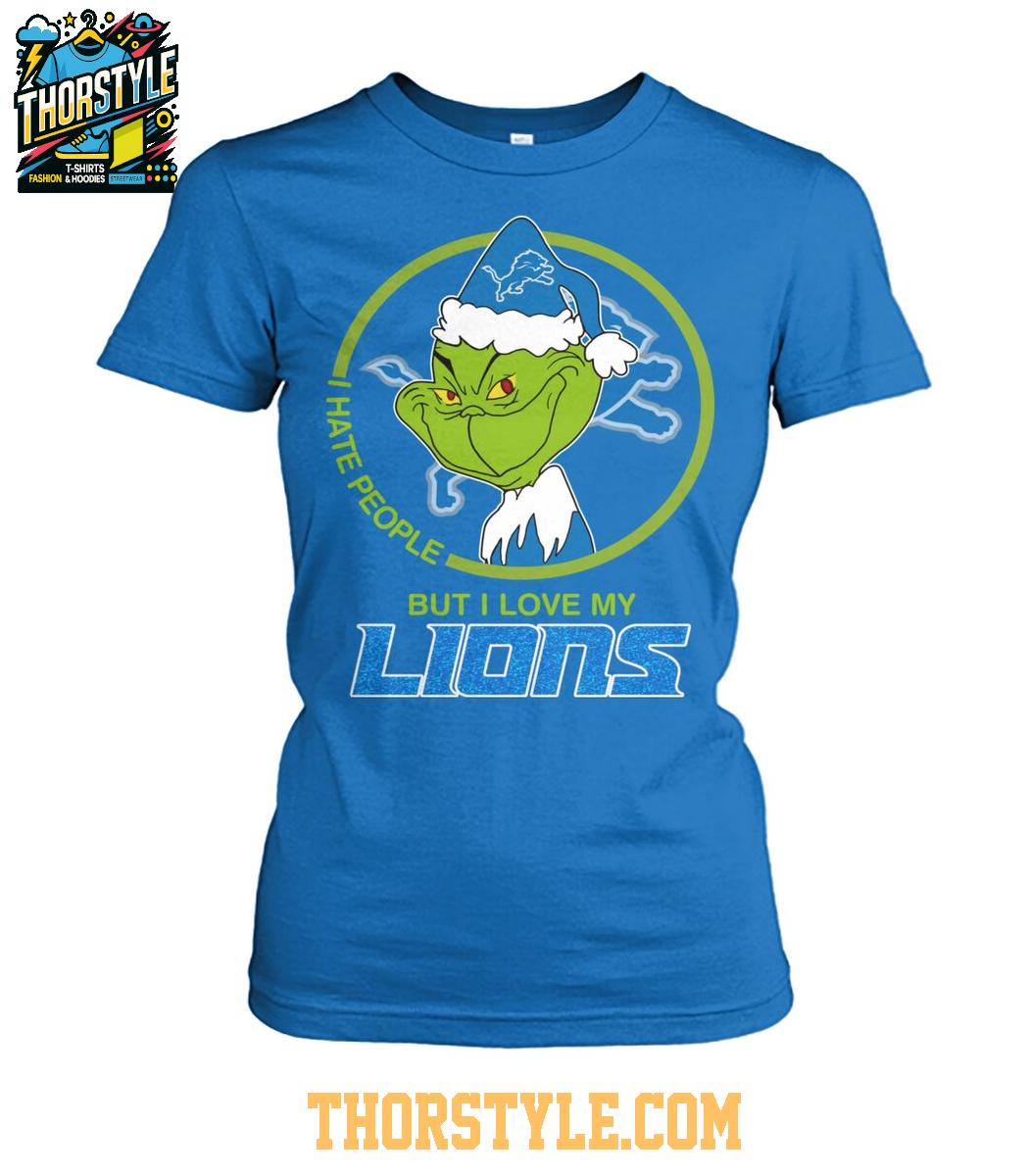 Detroit Lions Grinch Hates People But Loves Football Xmas 2025 T-Shirt Detroit Lions Grinch Hates People But Loves Football Xmas 2025 T-Shirt