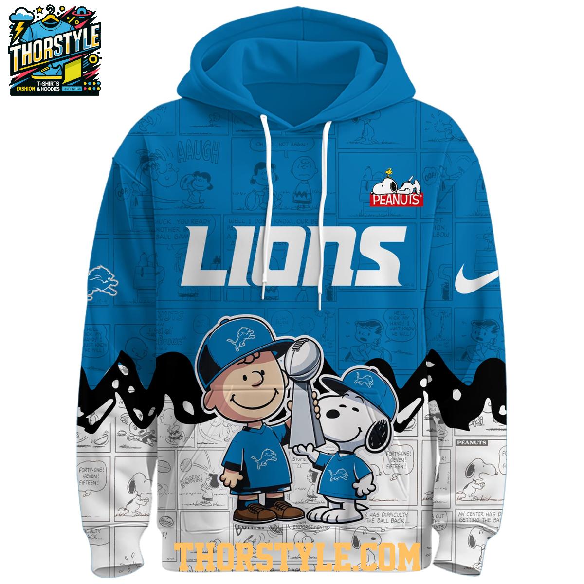Detroit Lions Peanuts & Snoopy Charlie Browns Winter 2025 Hoodie T-Shirt Detroit Lions Peanuts & Snoopy Charlie Browns Winter 2025 Hoodie T-Shirt