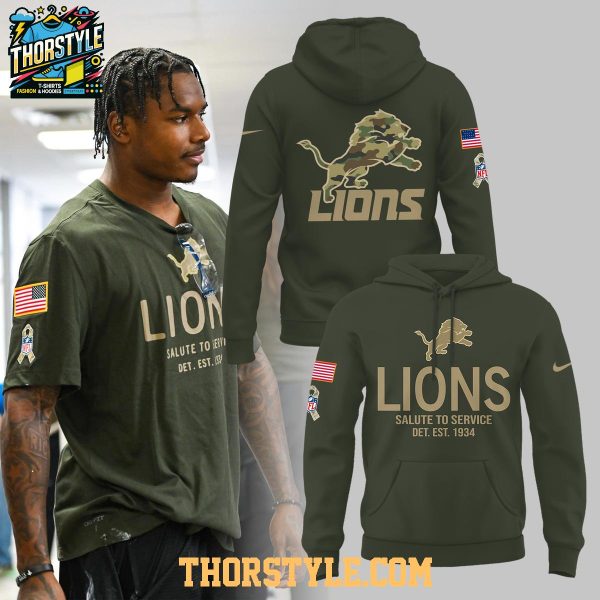 Detroit Lions Salute To Service 2025 Sine 1934 Military Duty Hoodie T-Shirt Detroit Lions Salute To Service 2025 Sine 1934 Military Duty Hoodie T-Shirt