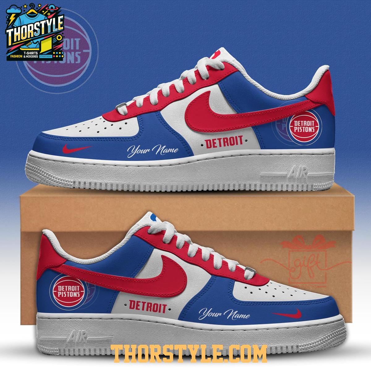 Detroit Pistons 2025 NBA Championship Personalized Air Force 1 Shoes Detroit Pistons 2025 NBA Championship Personalized Air Force 1 Shoes