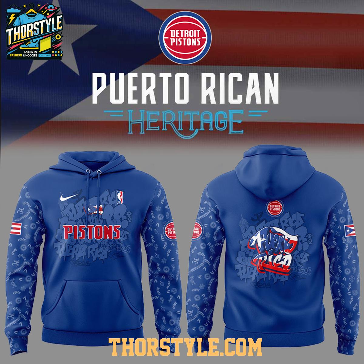 Detroit Pistons Puerto Rican Heritage Root And Culture 2025 Hoodie T-Shirt Detroit Pistons Puerto Rican Heritage Root And Culture 2025 Hoodie T-Shirt