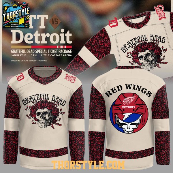 Detroit Red Wings Grateful Dead 1965-2025 Personalized Hockey Jersey