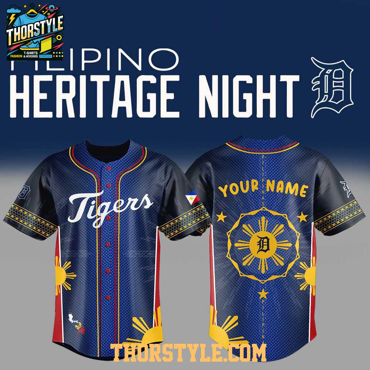Detroit Tigers Pinoy Filipino Heritage 2025 Culture Baseball Jersey Detroit Tigers Pinoy Filipino Heritage 2025 Culture Baseball Jersey
