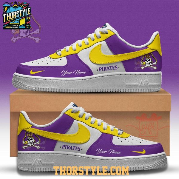 East Carolina Pirates 2025 Pirate Nation Personalized Air Force 1 Shoes