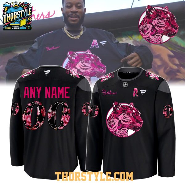 Florida Panthers In Black And Pink 2025 Personalized Hockey Jersey Florida Panthers In Black And Pink 2025 Personalized Hockey Jersey