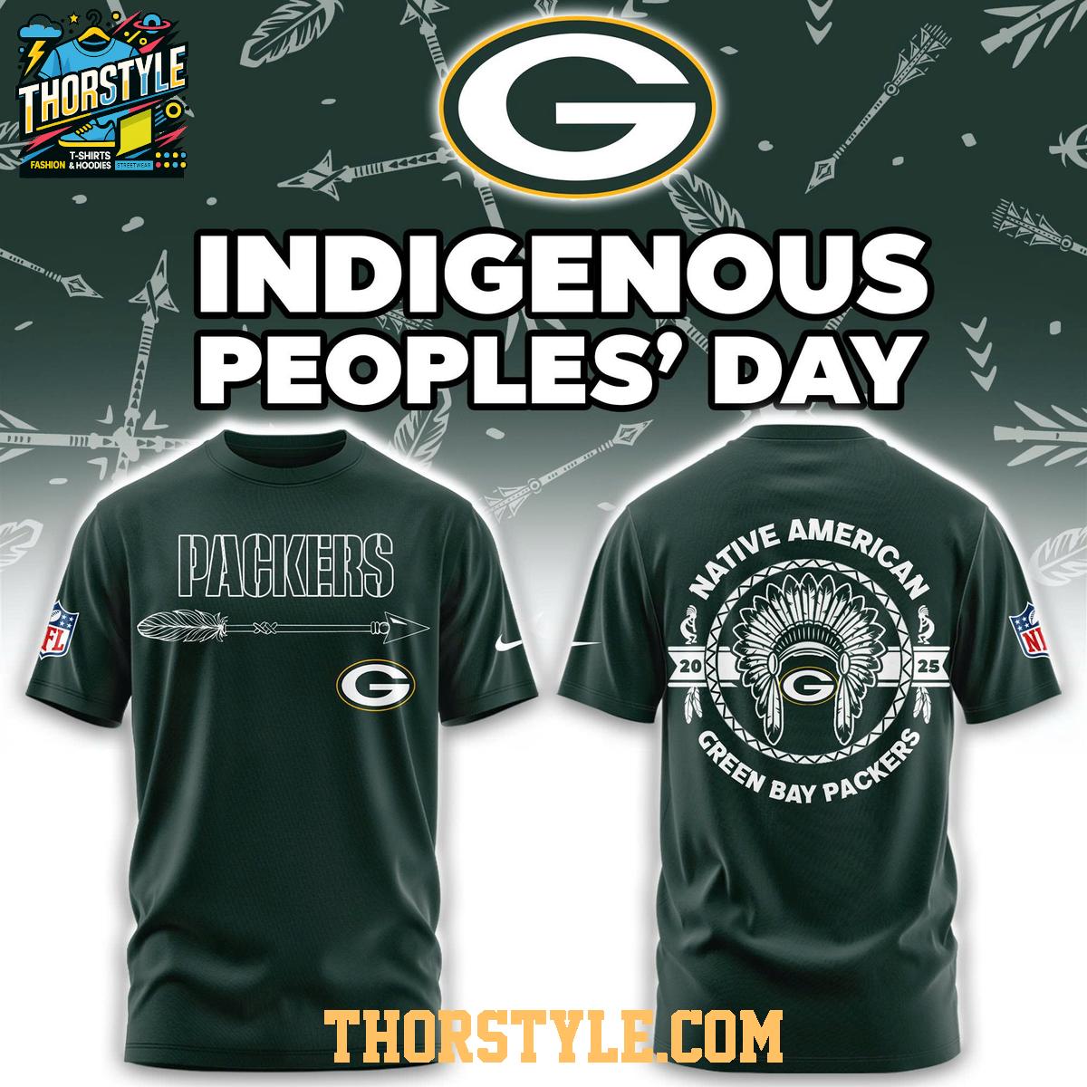Green Bay Packers Native American Indigenous People’s Day 2025 Hoodie T-Shirt Green Bay Packers Native American Indigenous People’s Day 2025 Hoodie T-Shirt