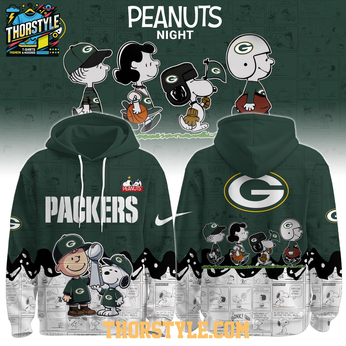 Green Bay Packers Peanuts & Snoopy Charlie Browns Winter 2025 Hoodie T-Shirt Green Bay Packers Peanuts & Snoopy Charlie Browns Winter 2025 Hoodie T-Shirt