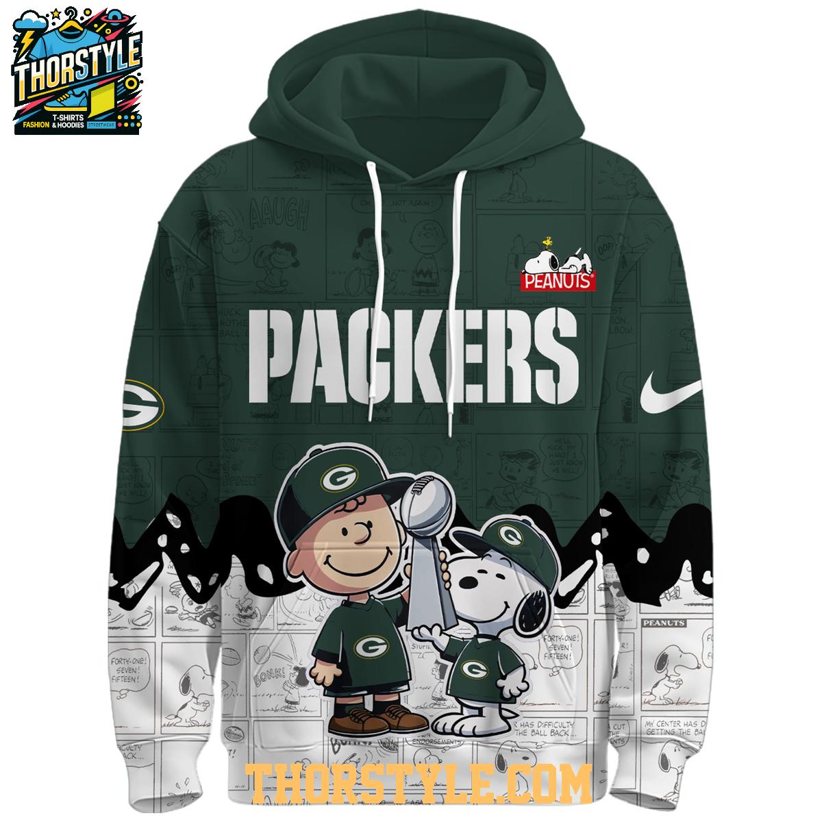 Green Bay Packers Peanuts & Snoopy Charlie Browns Winter 2025 Hoodie T-Shirt Green Bay Packers Peanuts & Snoopy Charlie Browns Winter 2025 Hoodie T-Shirt