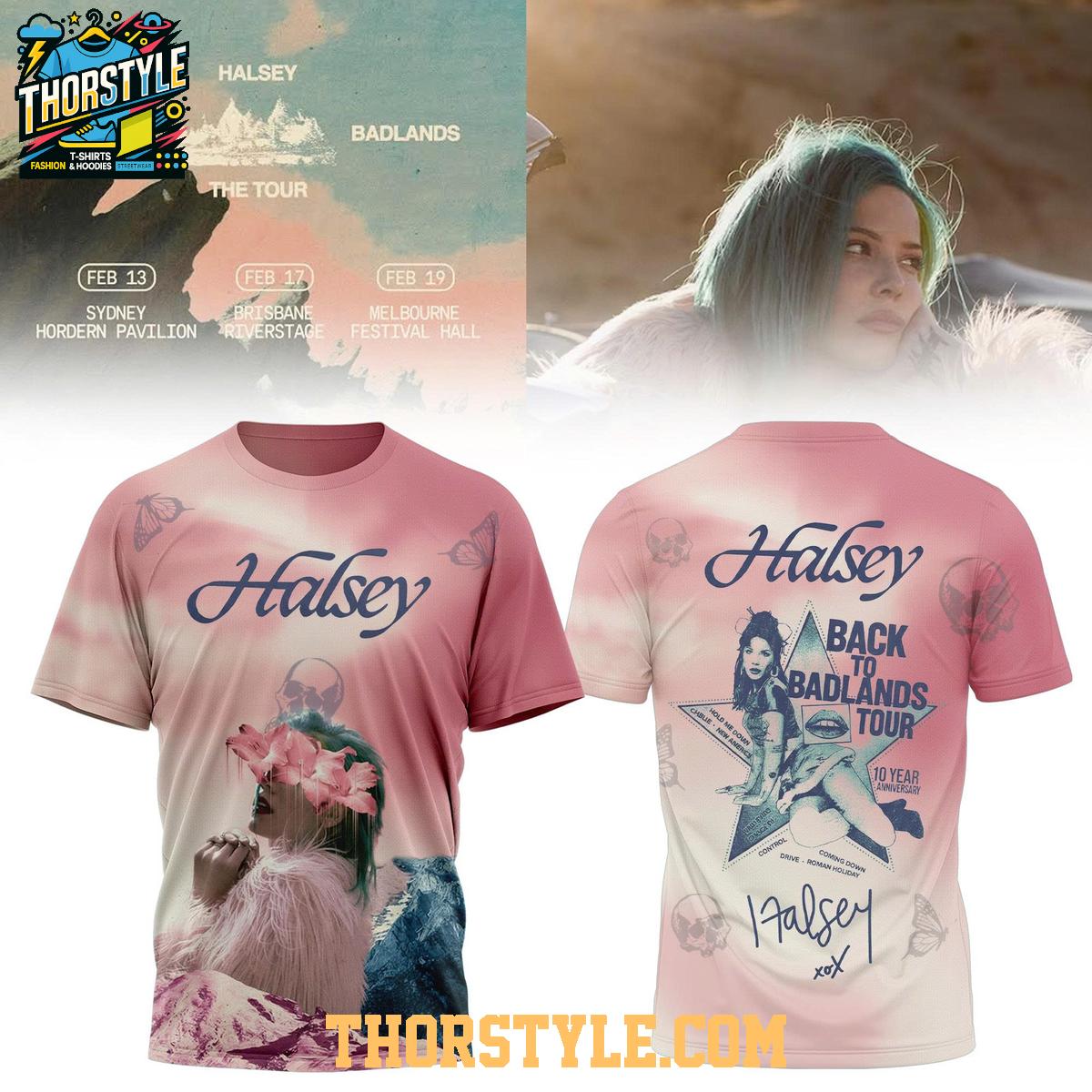 Halsey Back to Badlands Tour 2025 Celebration Hoodie T-Shirt Halsey Back to Badlands Tour 2025 Celebration Hoodie T-Shirt