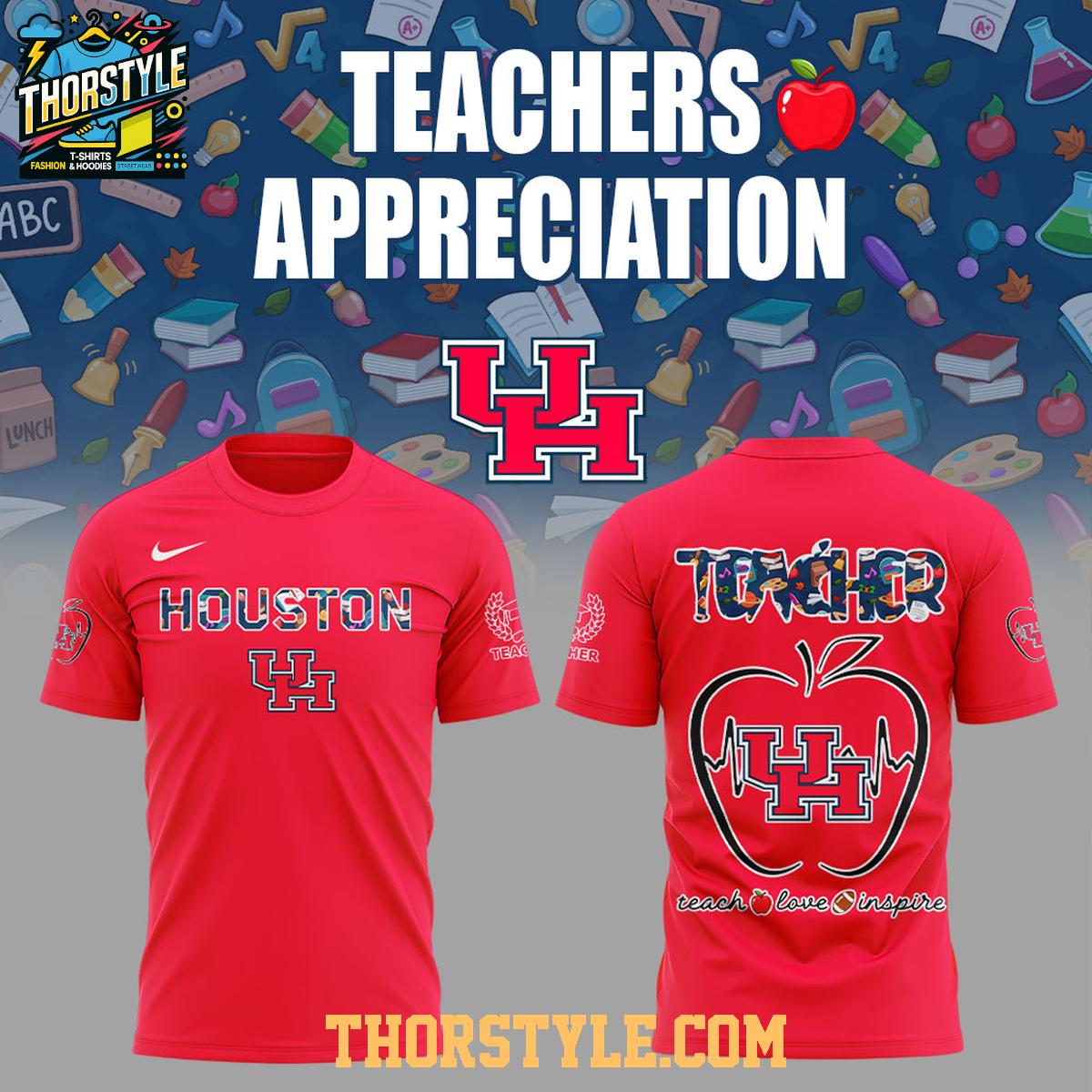 Houston Cougars Teachers 2025 Day Of Appreciation Hoodie T-Shirt Houston Cougars Teachers 2025 Day Of Appreciation Hoodie T-Shirt