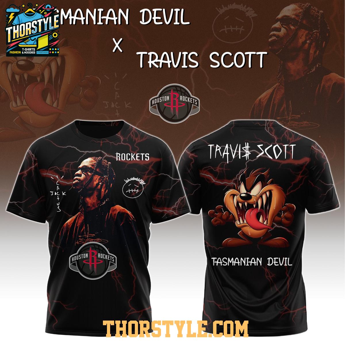 Houston Rockets Travis Scott Tasmanian Devil Colab 2025 Hoodie T-Shirt Houston Rockets Travis Scott Tasmanian Devil Colab 2025 Hoodie T-Shirt