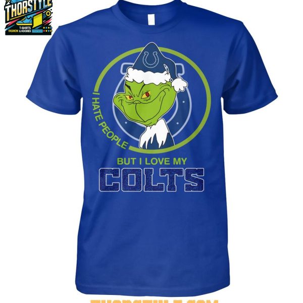 Indianapolis Colts Grinch Hates People But Loves Football Xmas 2025 T-Shirt Indianapolis Colts Grinch Hates People But Loves Football Xmas 2025 T-Shirt