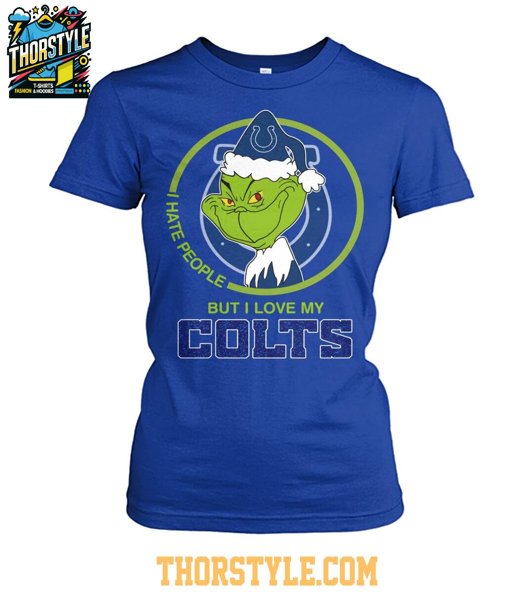 Indianapolis Colts Grinch Hates People But Loves Football Xmas 2025 T-Shirt Indianapolis Colts Grinch Hates People But Loves Football Xmas 2025 T-Shirt