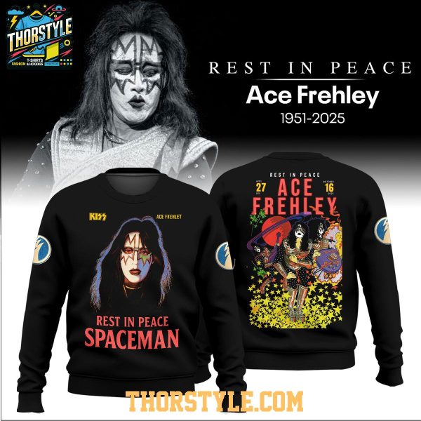 KISS Ace Frehley 2025 Rest In Peace Spaceman Founding Guitarist Hoodie T-Shirt