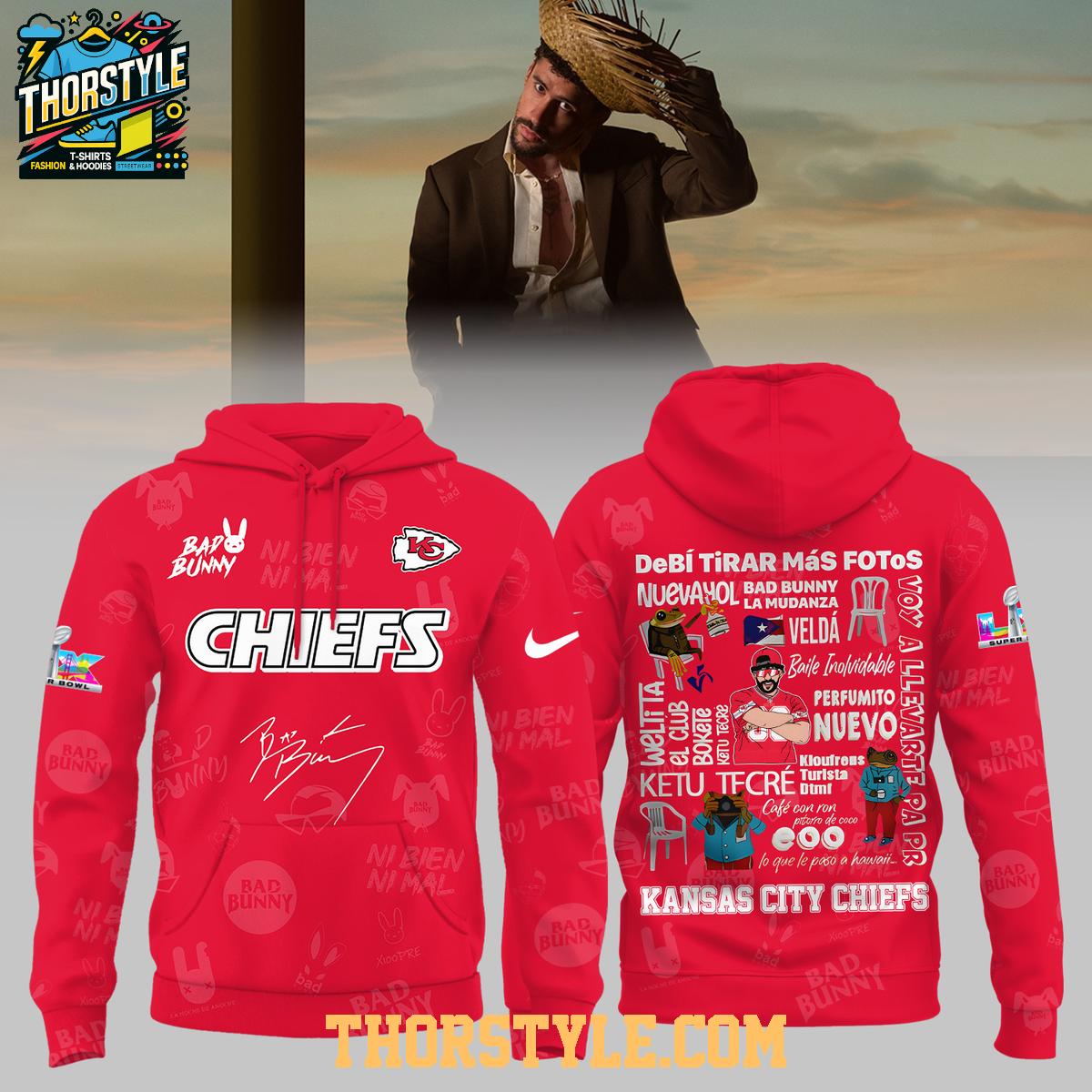 Kansas City Chiefs Bad Bunny 2026 NFL Halftime Show Super Bowl Hoodie T-Shirt Kansas City Chiefs Bad Bunny 2026 NFL Halftime Show Super Bowl Hoodie T-Shirt