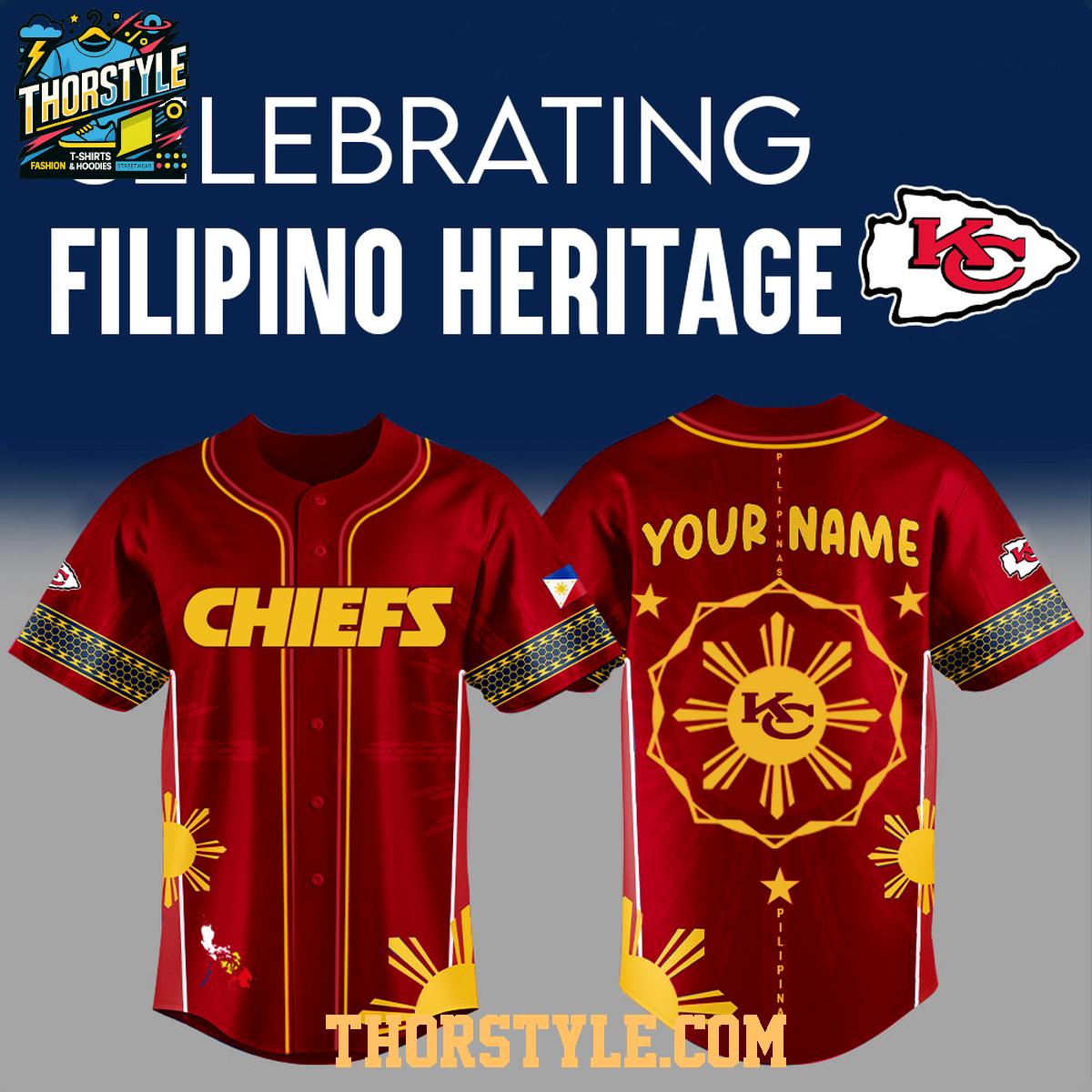 Kansas City Chiefs Pinoy Filipino Heritage 2025 Culture Baseball Jersey Kansas City Chiefs Pinoy Filipino Heritage 2025 Culture Baseball Jersey