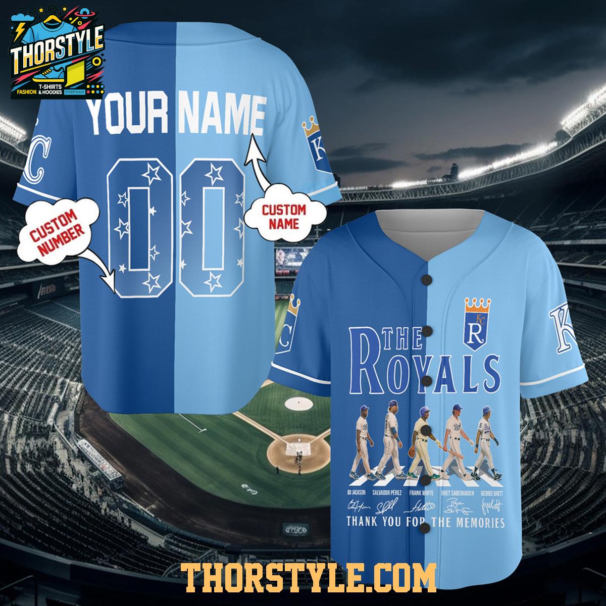 Kansas City Royals Since 1969 Thank You Personalized Baseball Jersey Kansas City Royals Since 1969 Thank You Personalized Baseball Jersey