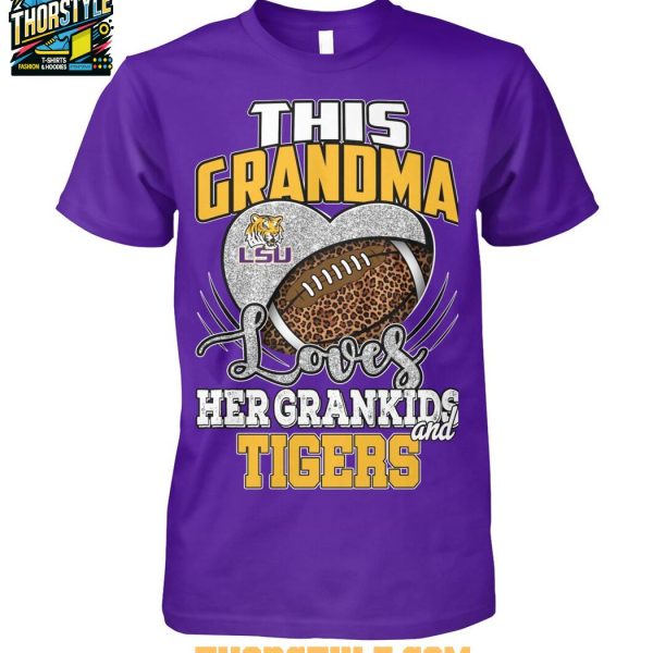 LSU Tigers This Grandma Loves Her Grandkid And Tigers 2025 T-Shirt LSU Tigers This Grandma Loves Her Grandkid And Tigers 2025 T-Shirt
