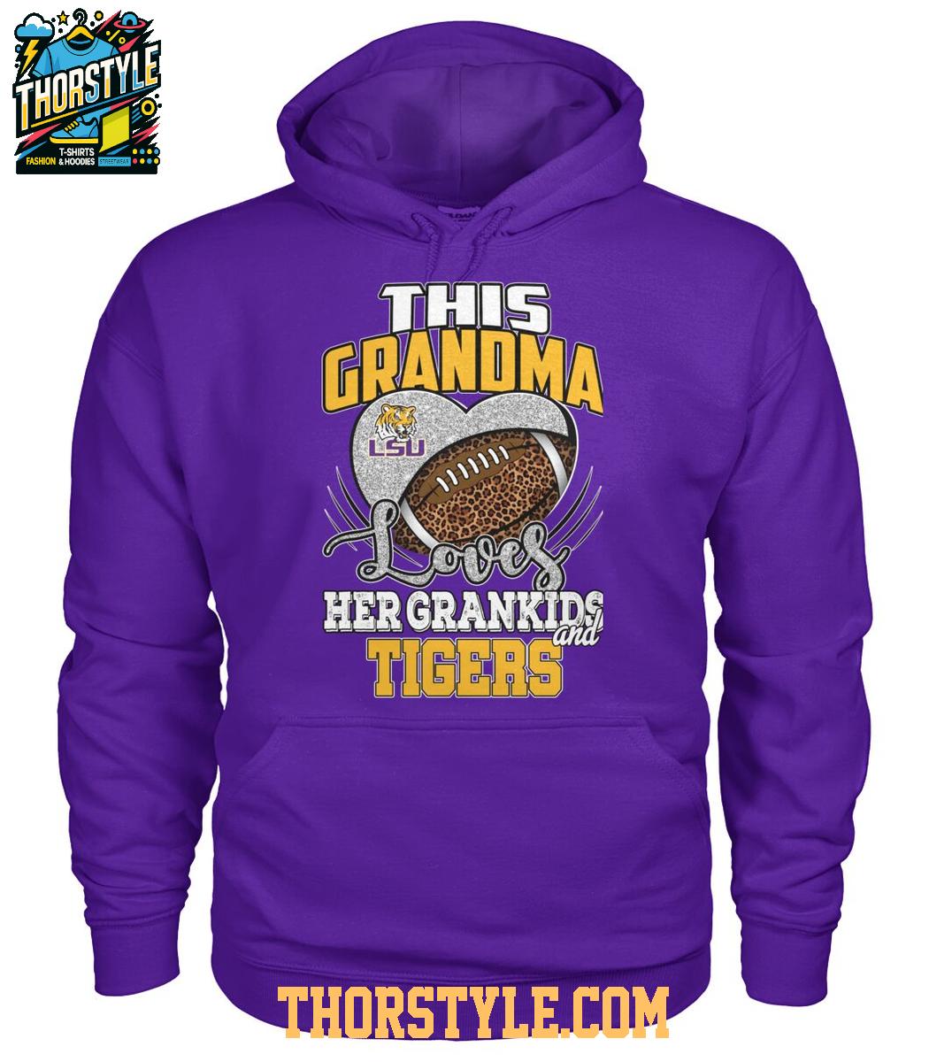LSU Tigers This Grandma Loves Her Grandkid And Tigers 2025 T-Shirt LSU Tigers This Grandma Loves Her Grandkid And Tigers 2025 T-Shirt