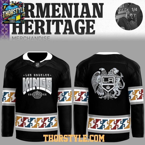 Los Angeles Kings Armenian Heritage 2025 Root Personalized Hockey Jersey