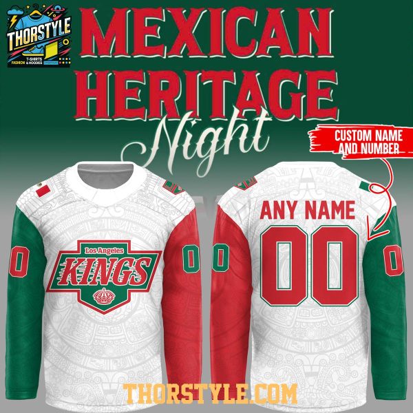 Los Angeles Kings Mexican Heritage 2025 Root Personalized Hockey Jersey