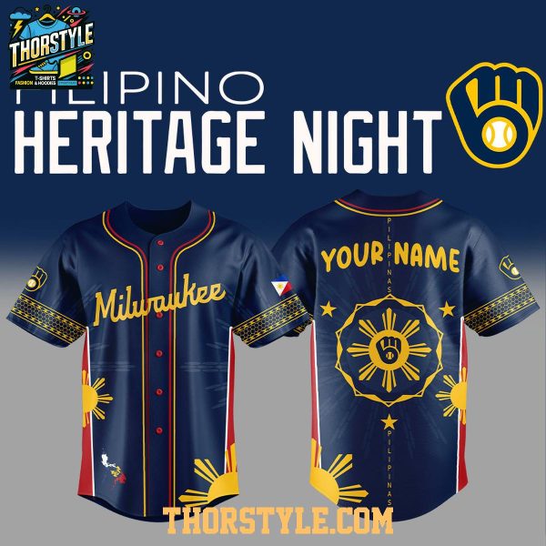 Milwaukee Brewers Pinoy Filipino Heritage 2025 Culture Baseball Jersey Milwaukee Brewers Pinoy Filipino Heritage 2025 Culture Baseball Jersey