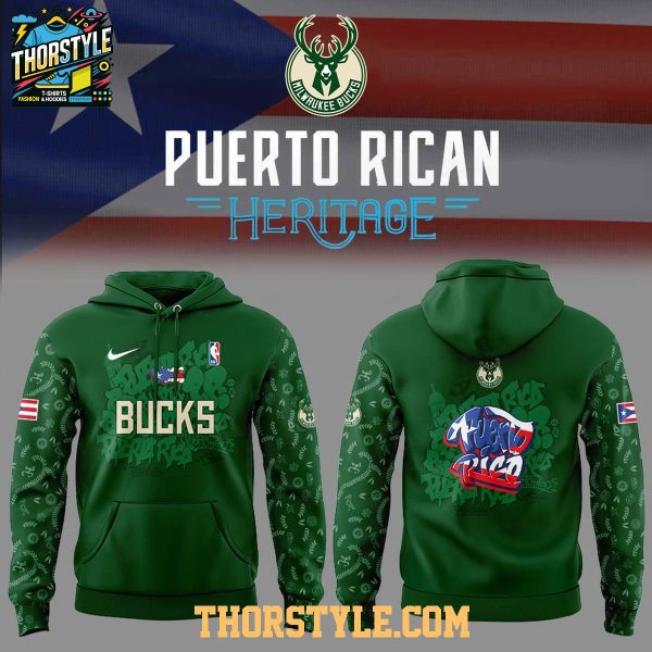 Milwaukee Bucks Puerto Rican Heritage Root And Culture 2025 Hoodie T-Shirt Milwaukee Bucks Puerto Rican Heritage Root And Culture 2025 Hoodie T-Shirt