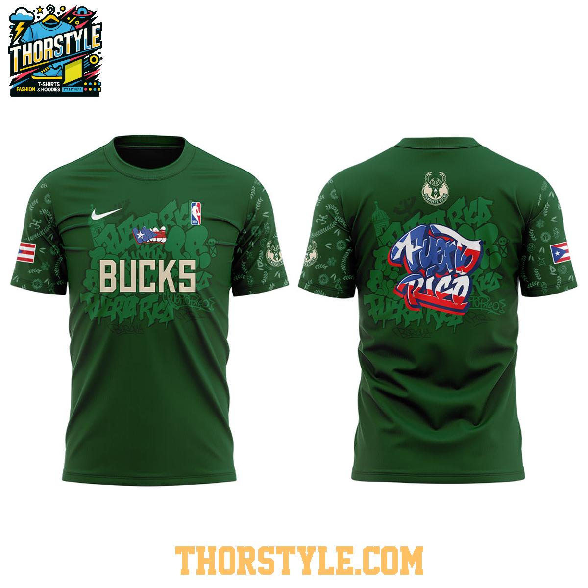 Milwaukee Bucks Puerto Rican Heritage Root And Culture 2025 Hoodie T-Shirt Milwaukee Bucks Puerto Rican Heritage Root And Culture 2025 Hoodie T-Shirt