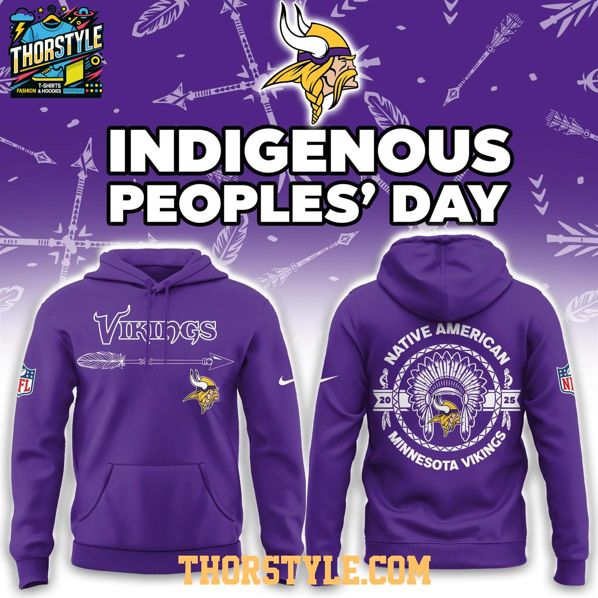 Minnesota Vikings Native American Indigenous People’s Day 2025 Hoodie T-Shirt Minnesota Vikings Native American Indigenous People’s Day 2025 Hoodie T-Shirt