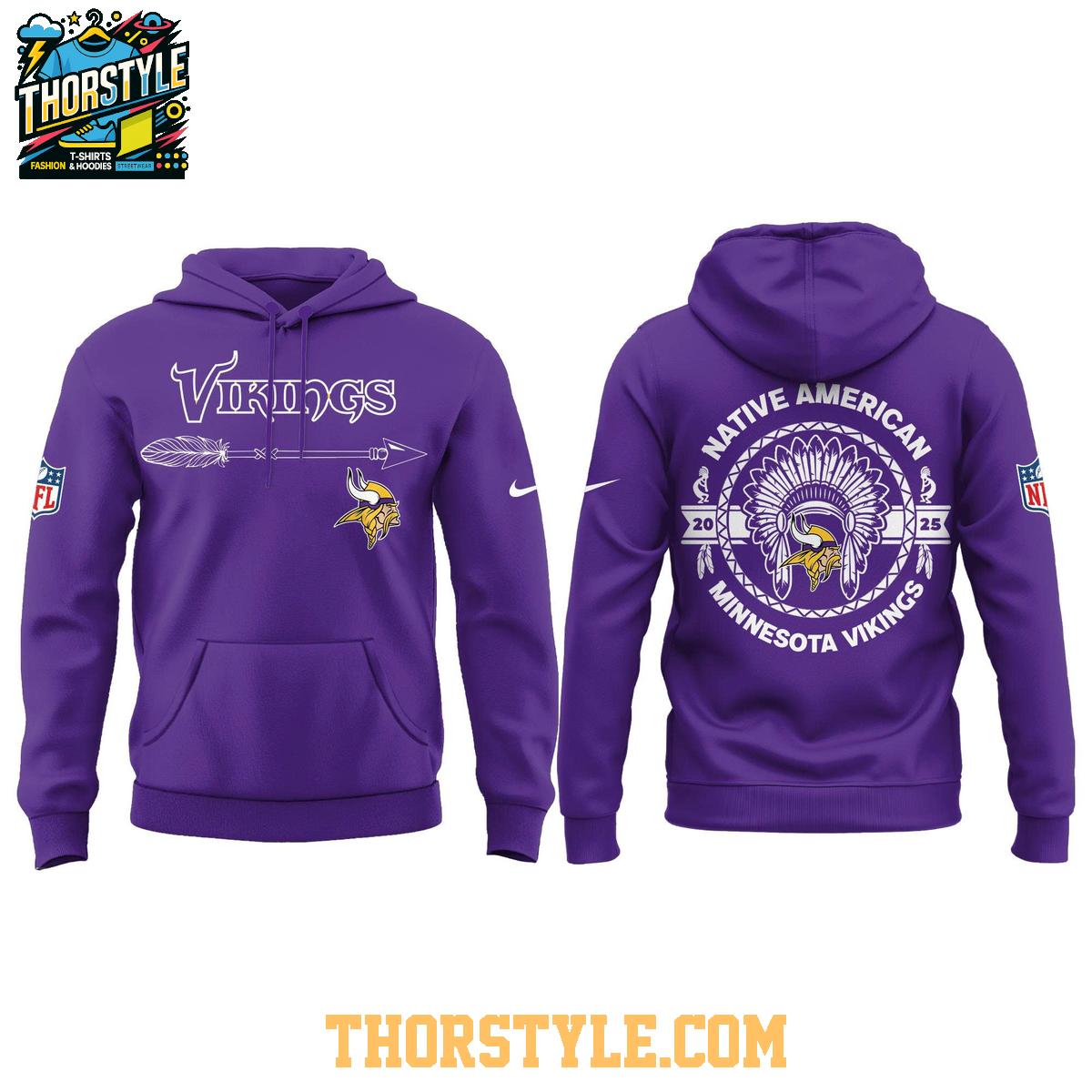 Minnesota Vikings Native American Indigenous People’s Day 2025 Hoodie T-Shirt Minnesota Vikings Native American Indigenous People’s Day 2025 Hoodie T-Shirt