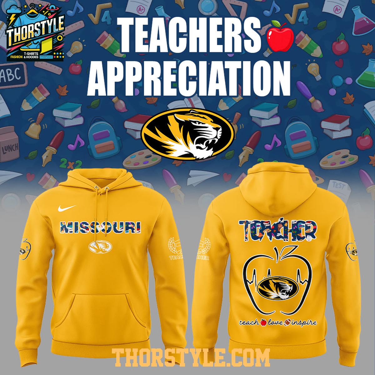 Missouri Tigers Teachers 2025 Day Of Appreciation Hoodie T-Shirt Missouri Tigers Teachers 2025 Day Of Appreciation Hoodie T-Shirt