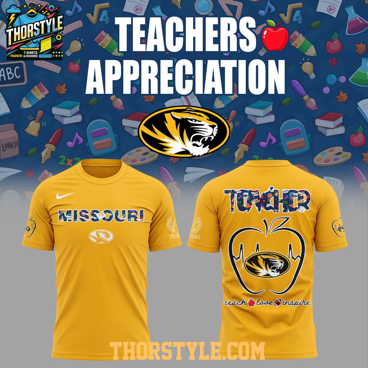 Missouri Tigers Teachers 2025 Day Of Appreciation Hoodie T-Shirt Missouri Tigers Teachers 2025 Day Of Appreciation Hoodie T-Shirt