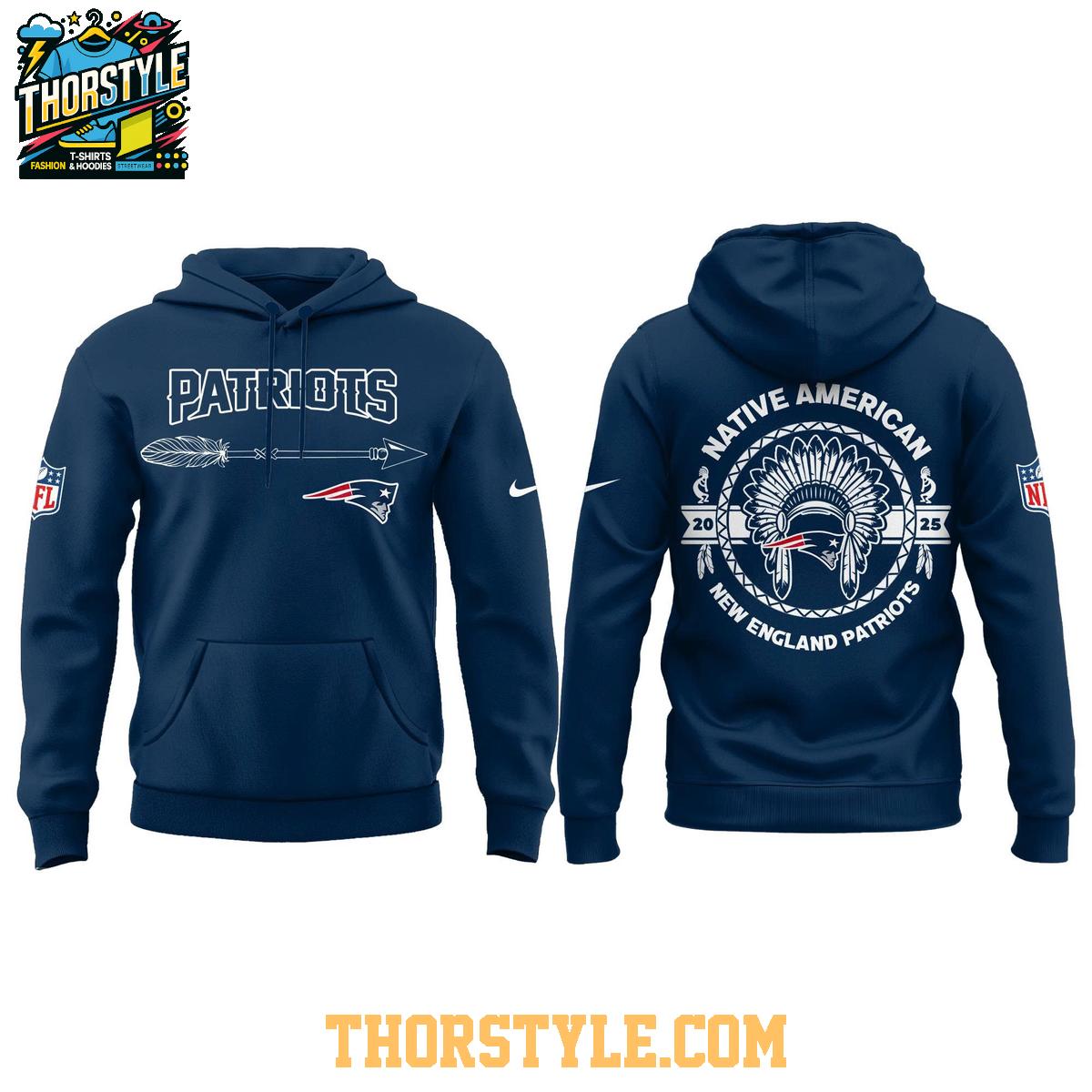 New England Patriots Native American Indigenous People’s Day 2025 Hoodie T-Shirt New England Patriots Native American Indigenous People’s Day 2025 Hoodie T-Shirt