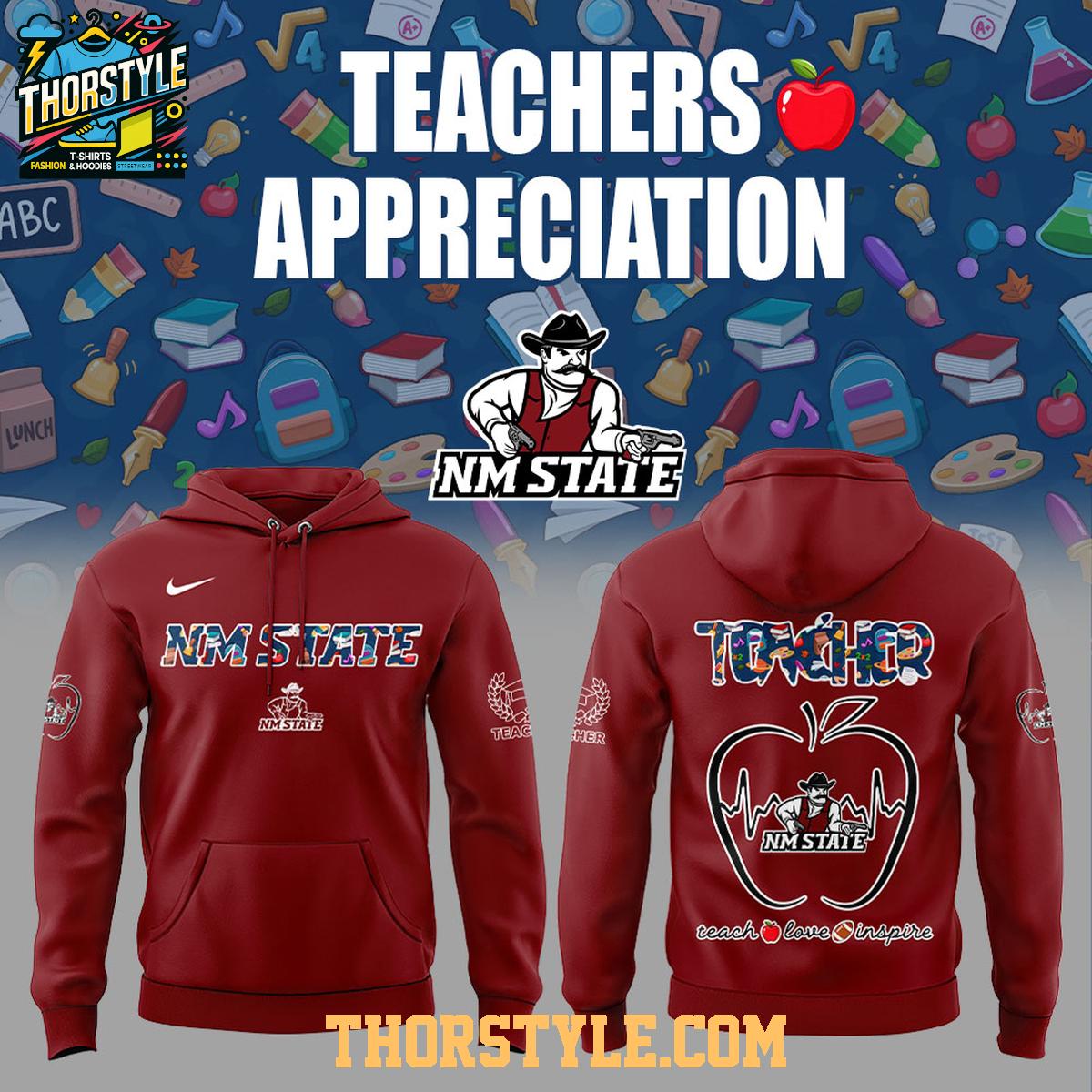 New Mexico State Aggies Teachers 2025 Day Of Appreciation Hoodie New Mexico State Aggies Teachers 2025 Day Of Appreciation Hoodie