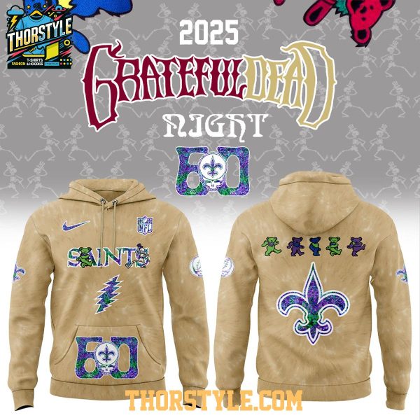 New Orleans Saints NFL Grateful Dead Grateful 60 Years 2025 Hoodie T-Shirt New Orleans Saints NFL Grateful Dead Grateful 60 Years 2025 Hoodie T-Shirt