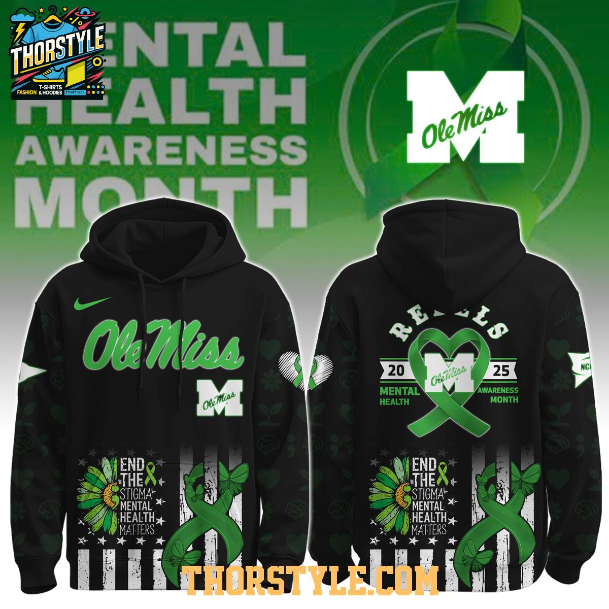 Ole Miss Rebels Mental Health Awareness Month 2025 Hoodie T-Shirt Ole Miss Rebels Mental Health Awareness Month 2025 Hoodie T-Shirt