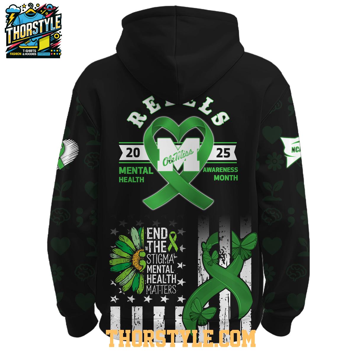 Ole Miss Rebels Mental Health Awareness Month 2025 Hoodie T-Shirt Ole Miss Rebels Mental Health Awareness Month 2025 Hoodie T-Shirt