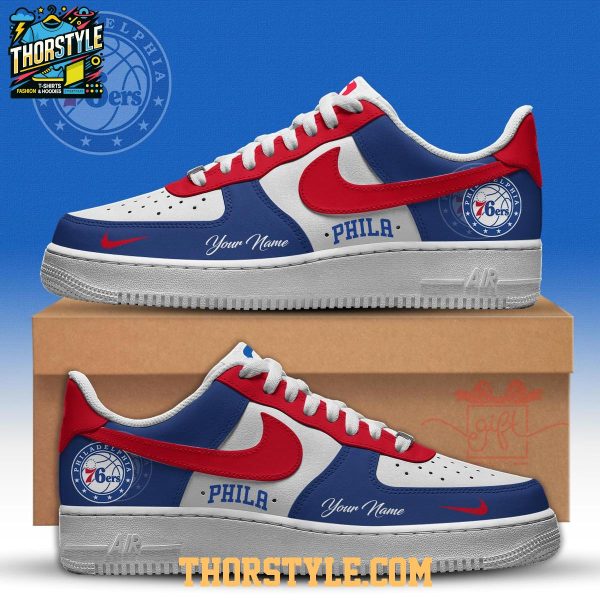 Philadelphia 76ers 2025 NBA Championship Personalized Air Force 1 Shoes