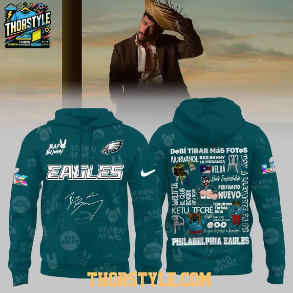 Philadelphia Eagles Bad Bunny 2026 NFL Halftime Show Super Bowl Hoodie T-Shirt