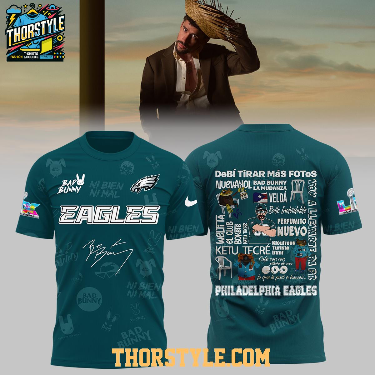 Philadelphia Eagles Bad Bunny 2026 NFL Halftime Show Super Bowl Hoodie T-Shirt Philadelphia Eagles Bad Bunny 2026 NFL Halftime Show Super Bowl Hoodie T-Shirt