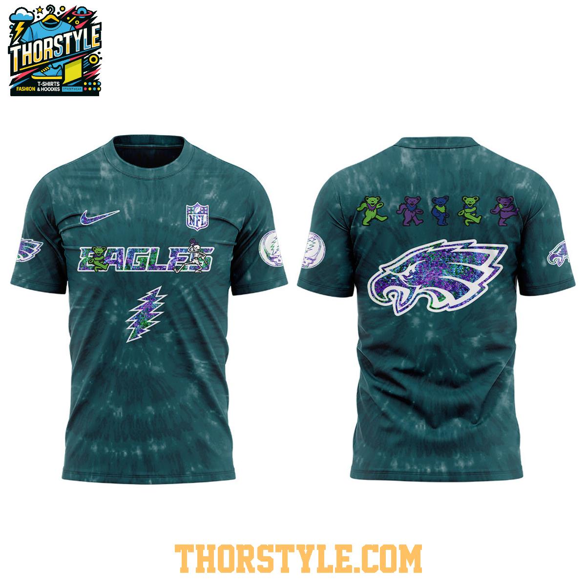 Philadelphia Eagles NFL Grateful Dead Grateful 60 Years 2025 Hoodie T-Shirt Philadelphia Eagles NFL Grateful Dead Grateful 60 Years 2025 Hoodie T-Shirt