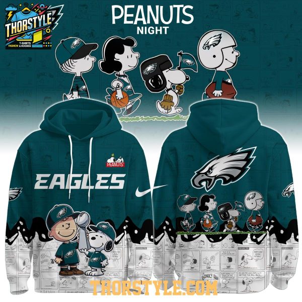 Philadelphia Eagles Peanuts & Snoopy Charlie Browns Winter 2025 Hoodie T-Shirt