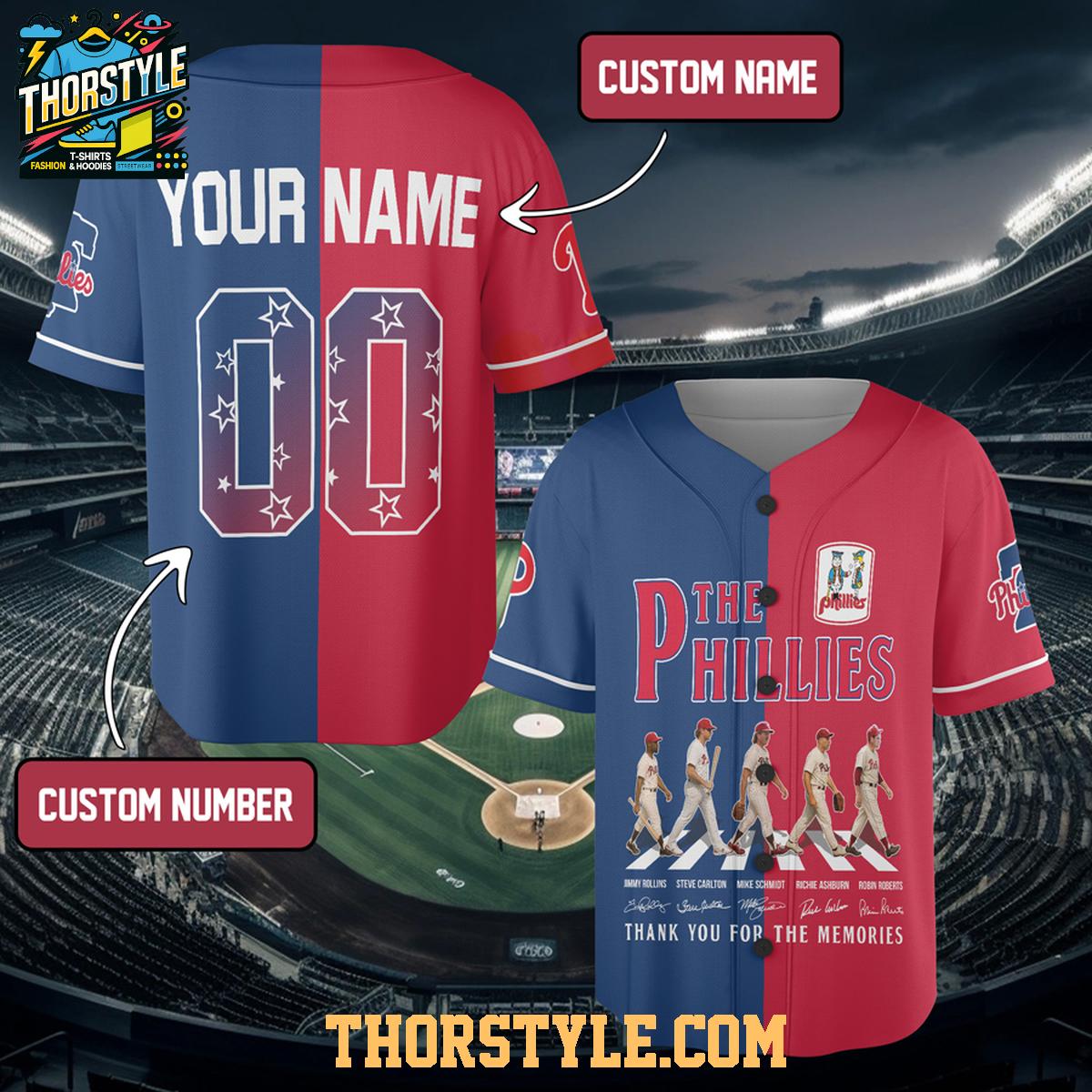 Philadelphia Phillies Since 1883 Thank You Personalized Baseball Jersey Philadelphia Phillies Since 1883 Thank You Personalized Baseball Jersey