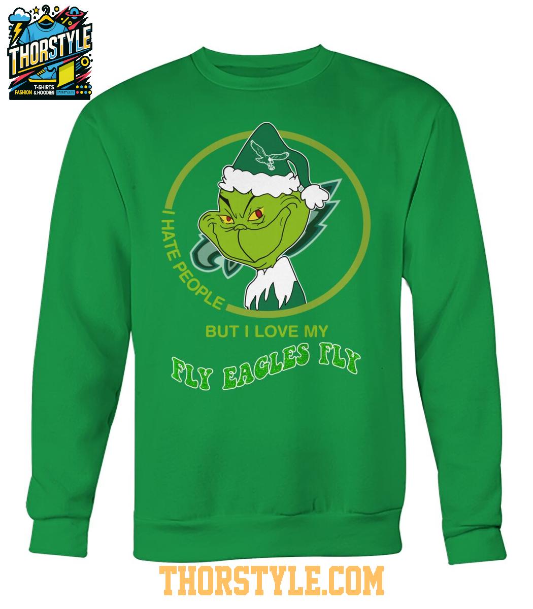 Philadelphia Eagles Grinch Hates People But Loves Football Xmas 2025 T-Shirt Philadelphia Eagles Grinch Hates People But Loves Football Xmas 2025 T-Shirt
