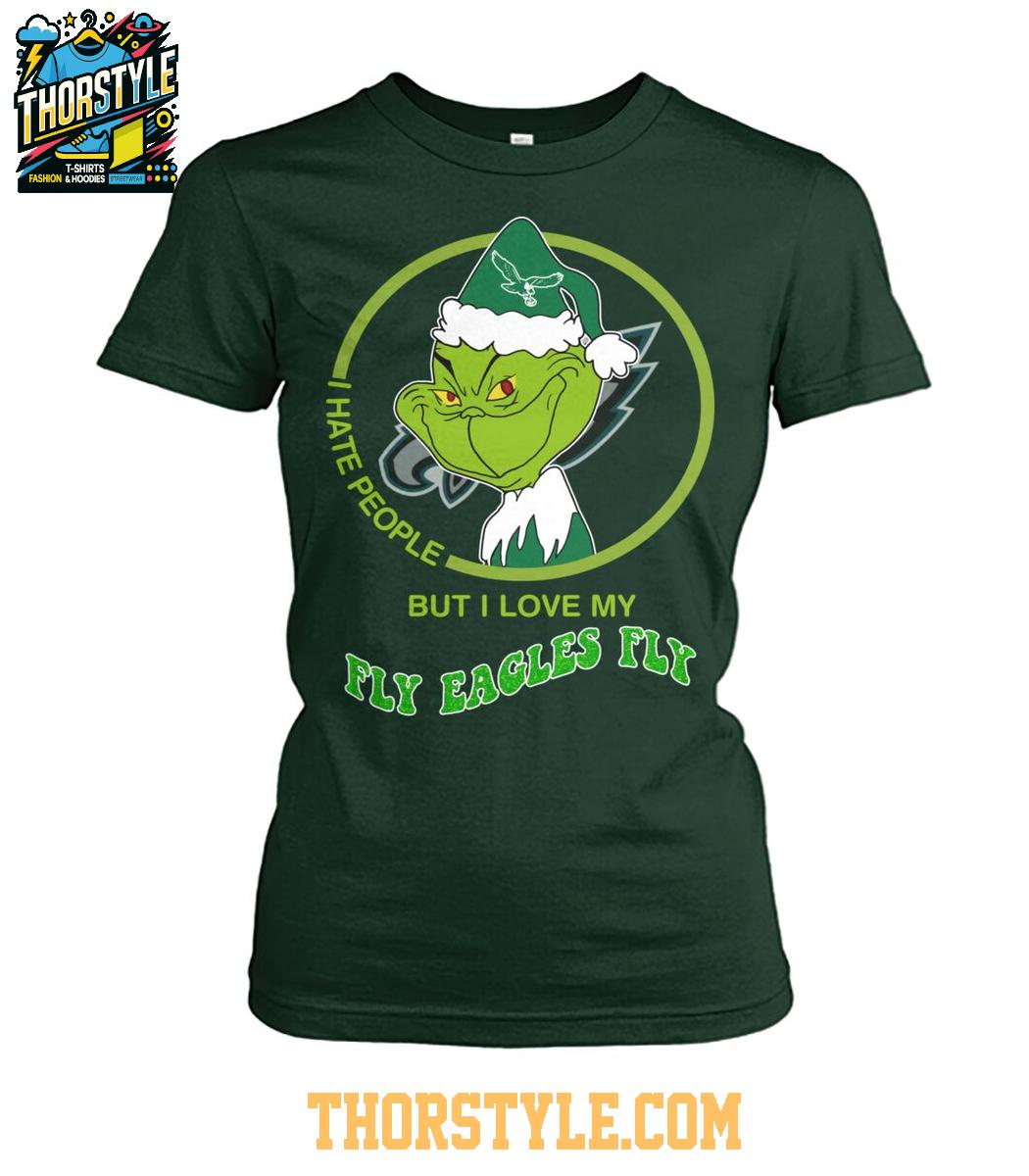 Philadelphia Eagles Grinch Hates People But Loves Football Xmas 2025 T-Shirt Philadelphia Eagles Grinch Hates People But Loves Football Xmas 2025 T-Shirt
