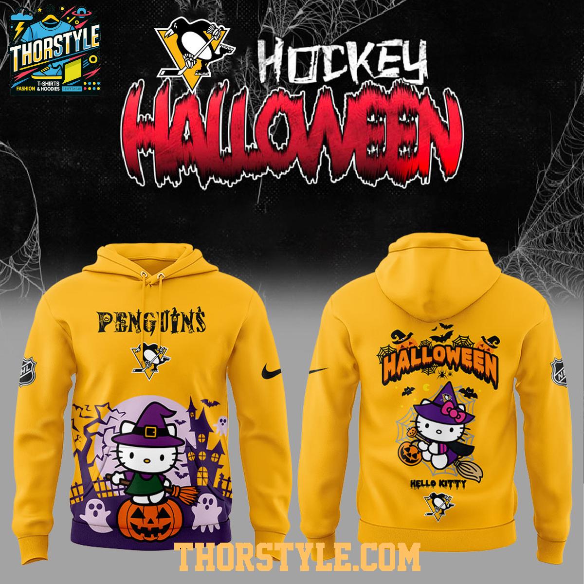 Pittsburgh Penguins Hello Kitty Happy Halloween 2025 Spooky Time Hoodie T-Shirt Pittsburgh Penguins Hello Kitty Happy Halloween 2025 Spooky Time Hoodie T-Shirt