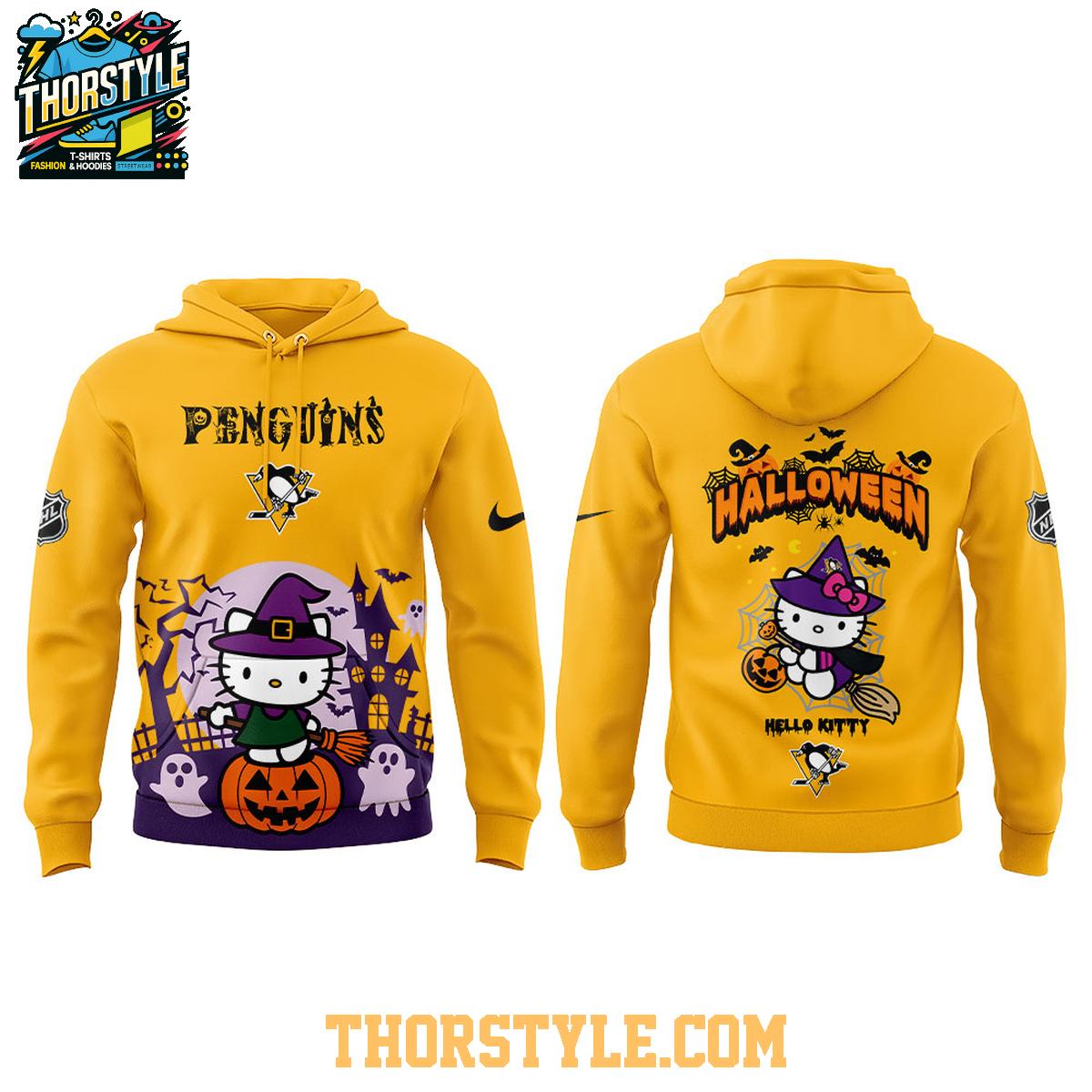 Pittsburgh Penguins Hello Kitty Happy Halloween 2025 Spooky Time Hoodie T-Shirt Pittsburgh Penguins Hello Kitty Happy Halloween 2025 Spooky Time Hoodie T-Shirt