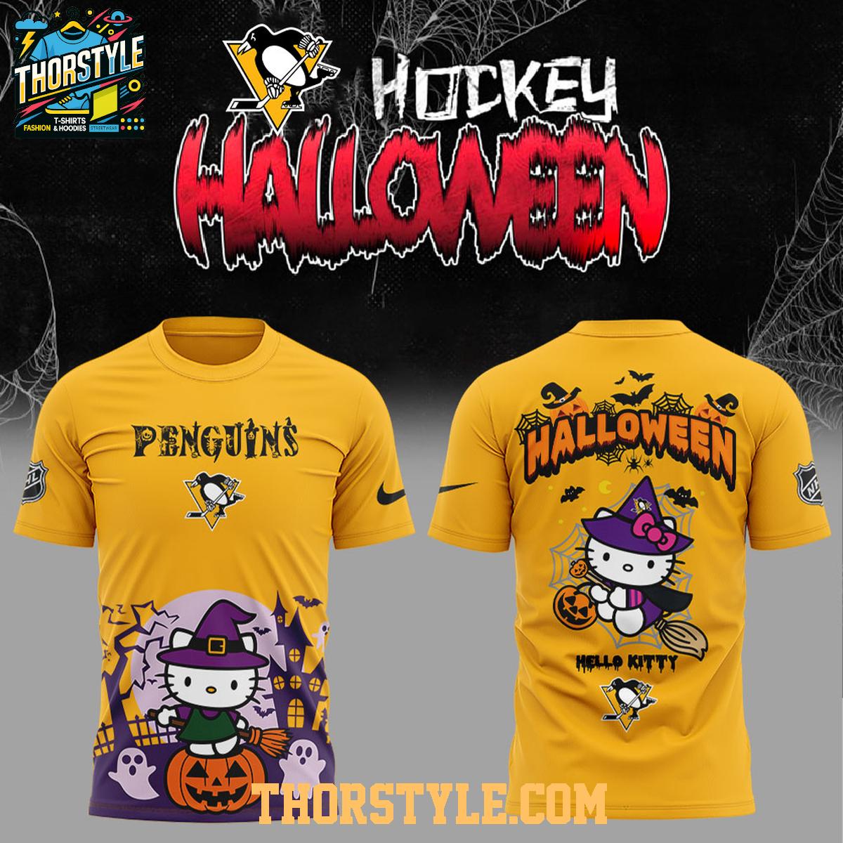 Pittsburgh Penguins Hello Kitty Happy Halloween 2025 Spooky Time Hoodie T-Shirt Pittsburgh Penguins Hello Kitty Happy Halloween 2025 Spooky Time Hoodie T-Shirt