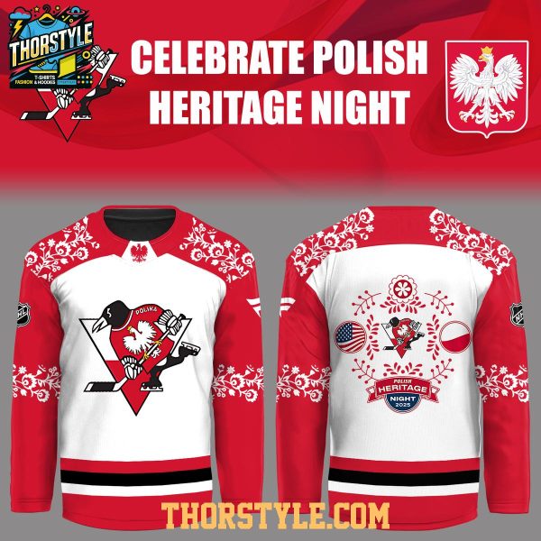 Pittsburgh Penguins Polish Cultural Heritage Night 2025 Personalized Hockey Jersey
