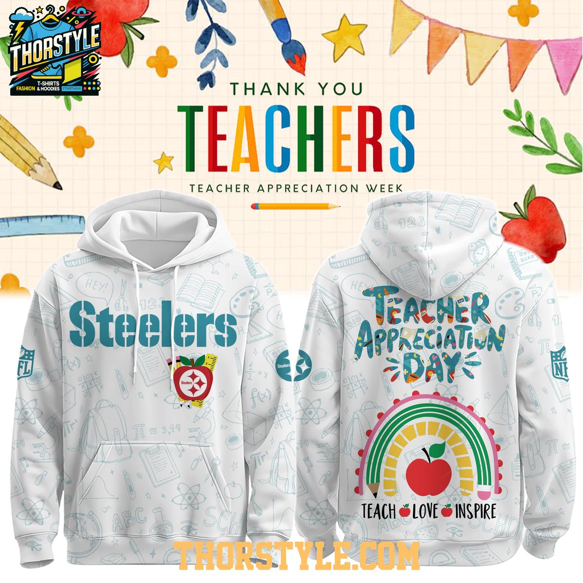 Pittsburgh Steelers Teacher Appreciation Love Inspire Hoodie T-Shirt Pittsburgh Steelers Teacher Appreciation Love Inspire Hoodie T-Shirt